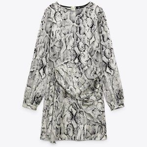 NWT Zara snakeskin printed black and white mini dress/Zara mini satin dress